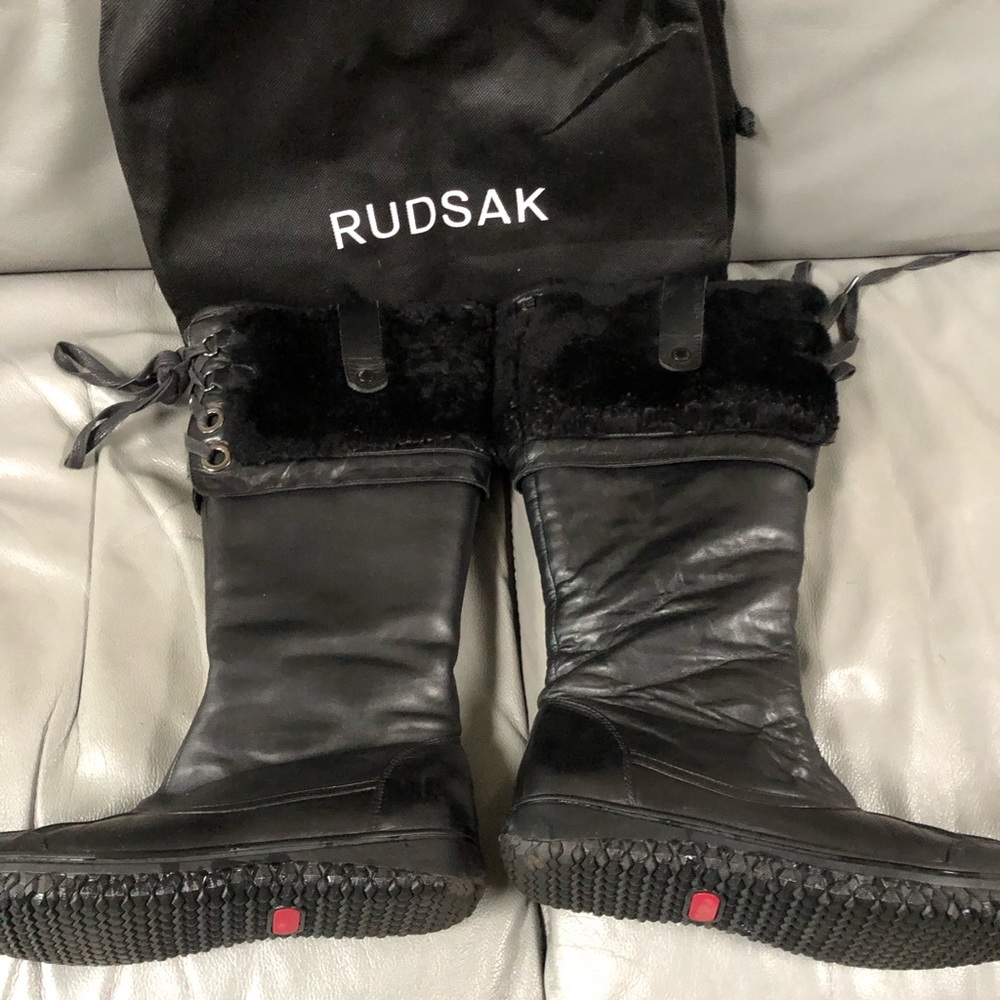 RUDSAK black leather women’s boots - size 39